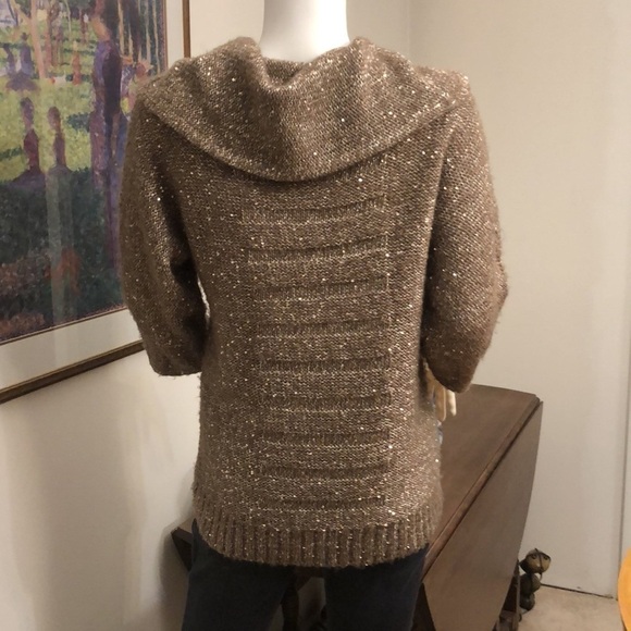 Chico’s Gold Sequin Sweater Extra Small - Picture 4 of 8